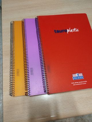Lote 3 Cuadernos espiral Tauroplastic