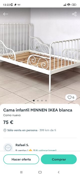 Cama MINNEN IKEA infantil blanca