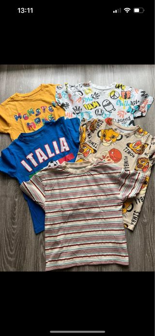 5 Magliette Bambino 6/7 Anni