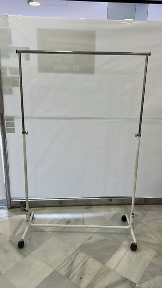 2 Perchero ropa metal blanco plata