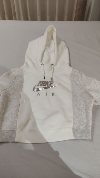 Sudadera Nike Air cropped blanca y gris
