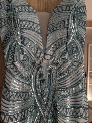 Vestido ceremonia lentejuelas azul