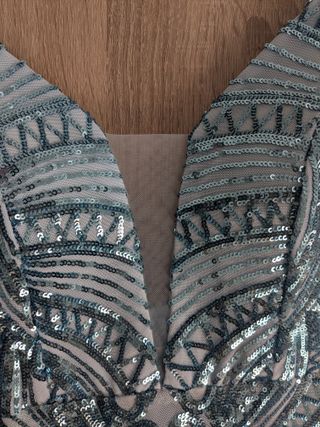 Vestido ceremonia lentejuelas azul