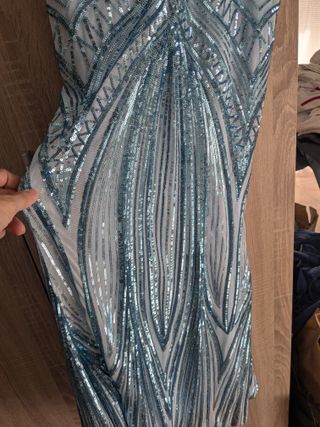 Vestido ceremonia lentejuelas azul