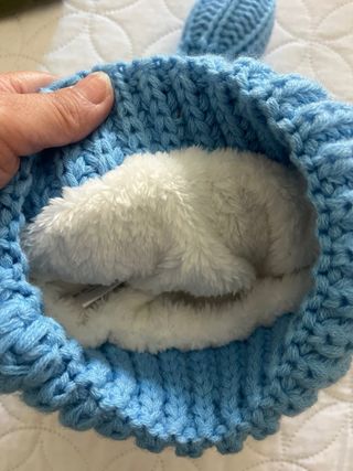 Gorro rayas para niño azul y beige