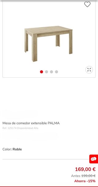 Mesa comedor extensible