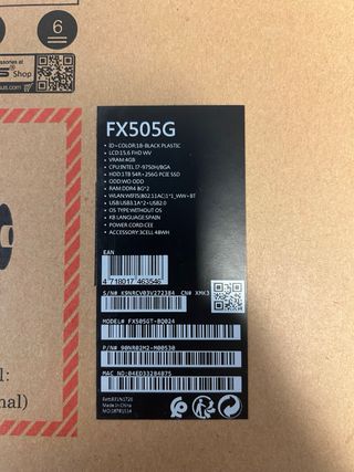 Portátil ASUS TUF Gaming FX505GT