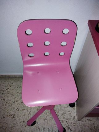 Silla giratoria rosa infantil