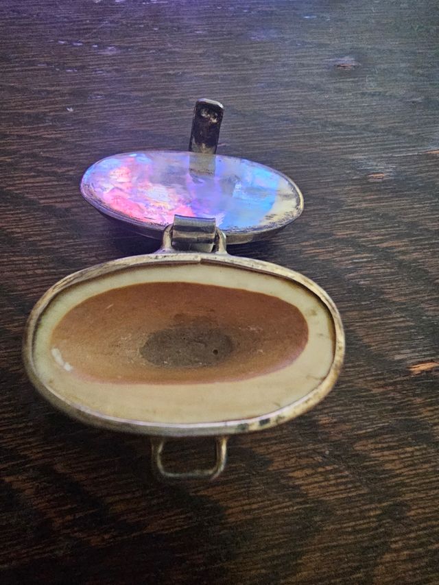 Pastillero antiguo marfil plata