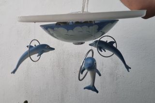 Lámpara infantil nubes delfines