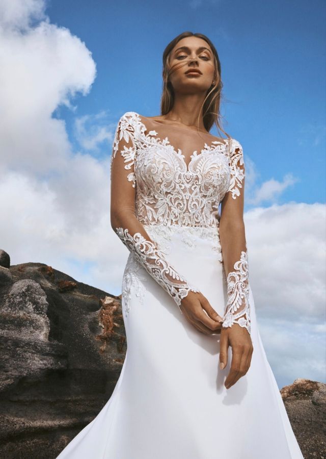 Vestido novia encaje blanco