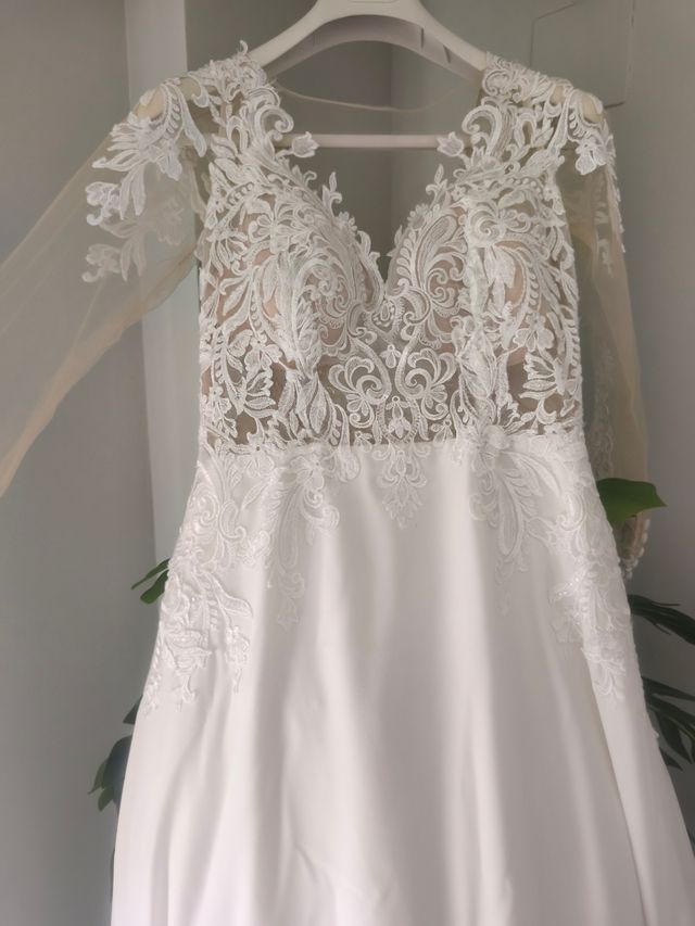 Vestido novia encaje blanco