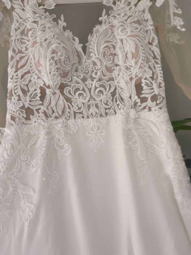 Vestido novia encaje blanco