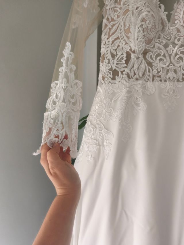 Vestido novia encaje blanco