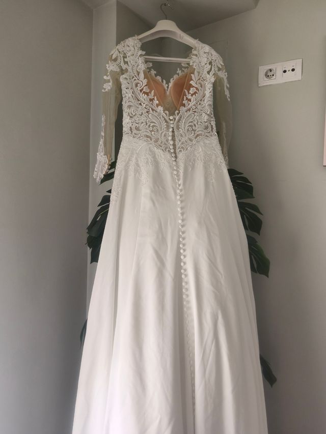 Vestido novia encaje blanco