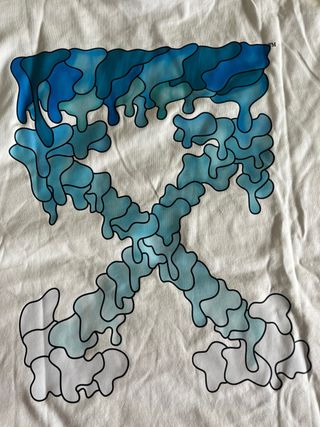 Camiseta Off-White azul y blanca talla S