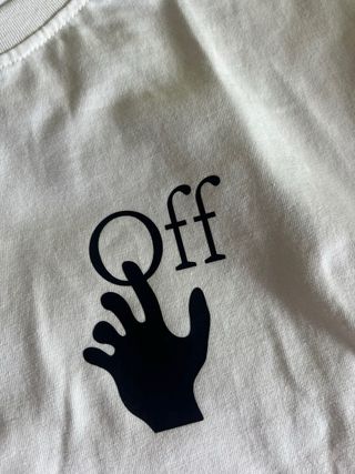 Camiseta Off-White azul y blanca talla S