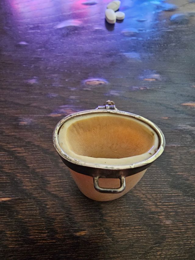 Pastillero vintage indio marfil/plata