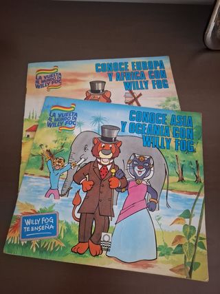 2 libro antiguos de La vuelta al mundo de Willy Fo