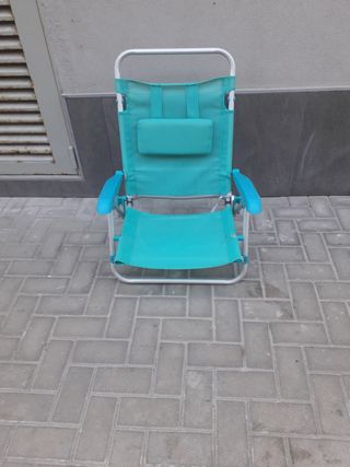 Silla playa plegable teal