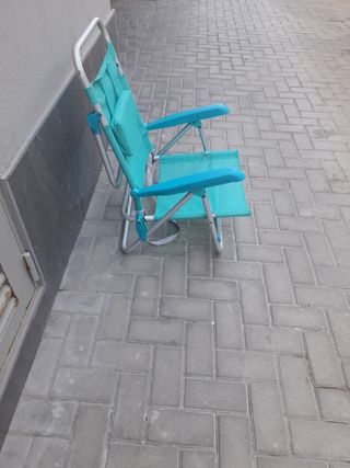 Silla playa plegable teal