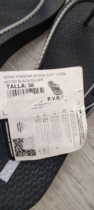 Ipanema chanclas - negras y plateadas