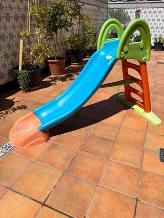 Tobogán Feber infantil, azul y naranja