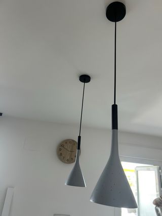 3 Lámparas colgantes gris y negra