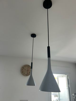 3 Lámparas colgantes gris y negra