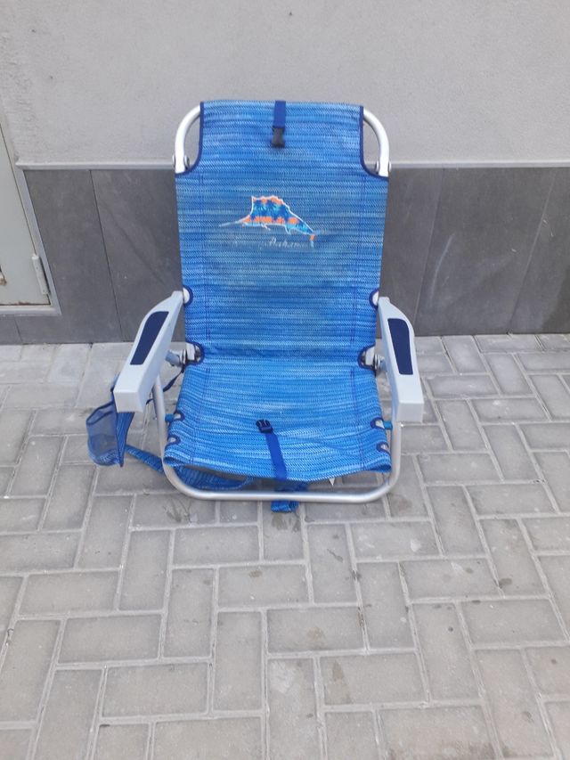 Silla playa azul plegable