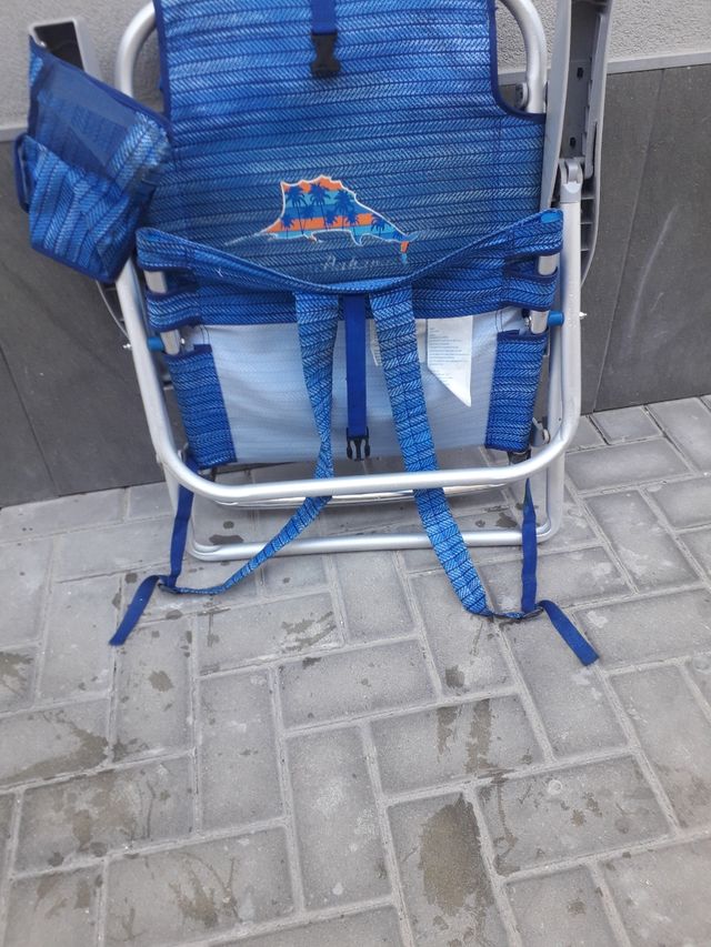Silla playa azul plegable