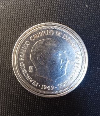 Moneda 5 pesetas Franco 1949