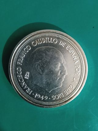 Moneda 5 pesetas Franco 1949