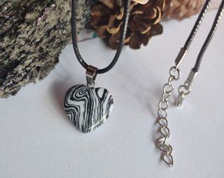 Colgante corazón piedra Jaspe cebra