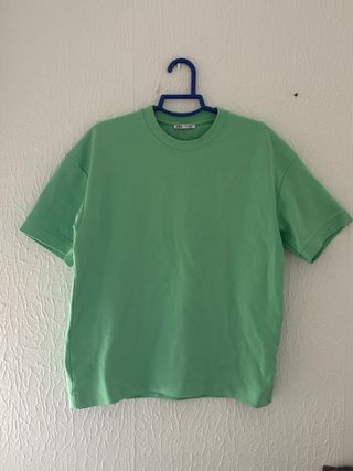 Camiseta Zara verde algodón