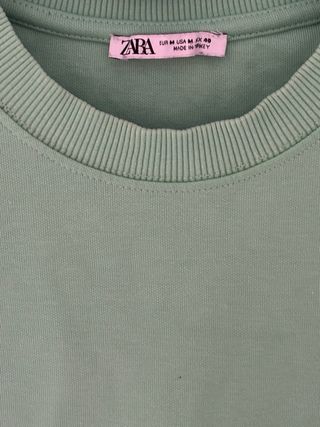 Camiseta Zara verde algodón