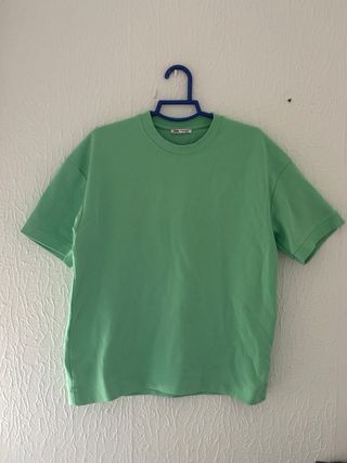Camiseta Zara verde algodón