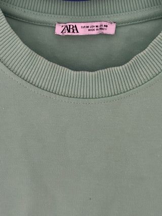 Camiseta Zara verde algodón