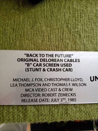 Placa Back to the Future, DeLorean 1985