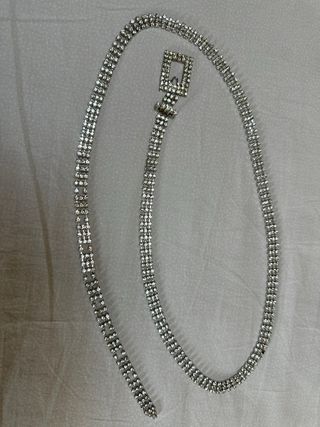 Cintura Strass Argento Elegante