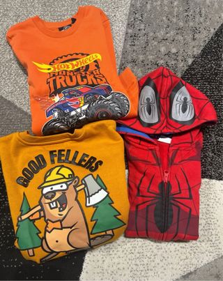 Felpe bimbo HotWheels, Spiderman, castoro