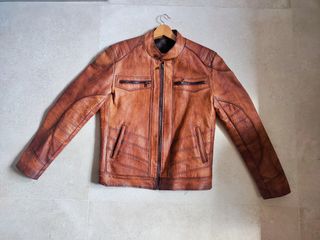 Chaqueta cuero marrón