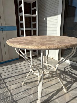 Mesa terraza - metal y piedra