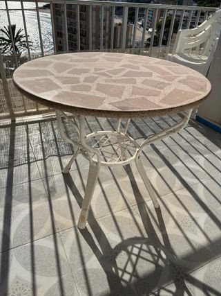 Mesa terraza - metal y piedra