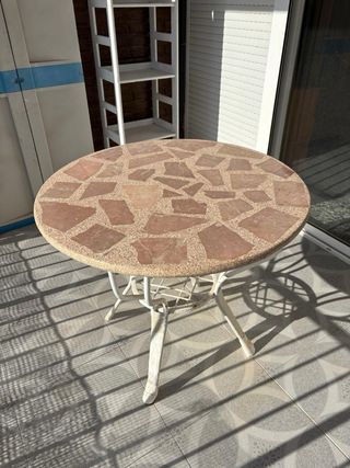Mesa terraza - metal y piedra