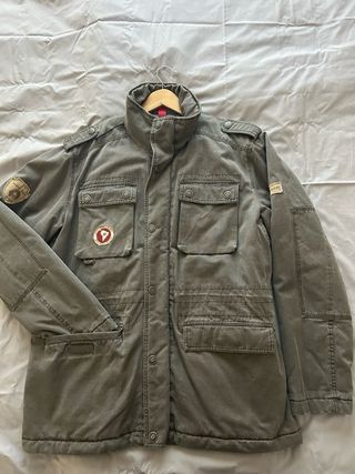 Sahariana verde-gris XL hombre