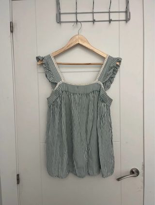 Blusa rayas verde blanco