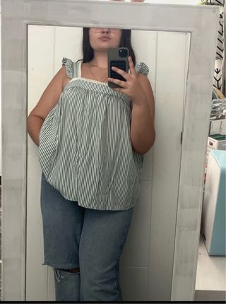 Blusa rayas verde blanco