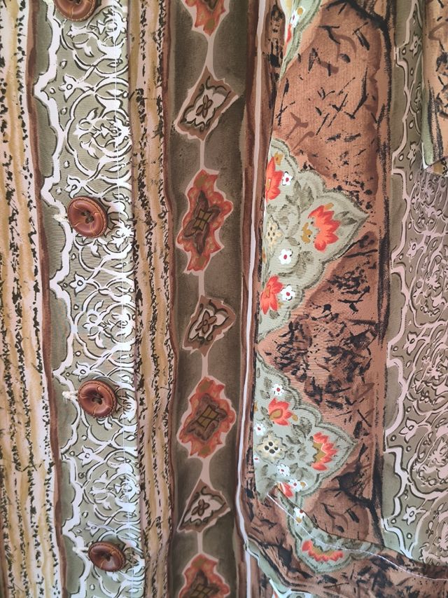 Vestido largo XXL marrón multicolor