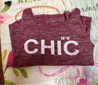 Camiseta Chic manga larga burdeos